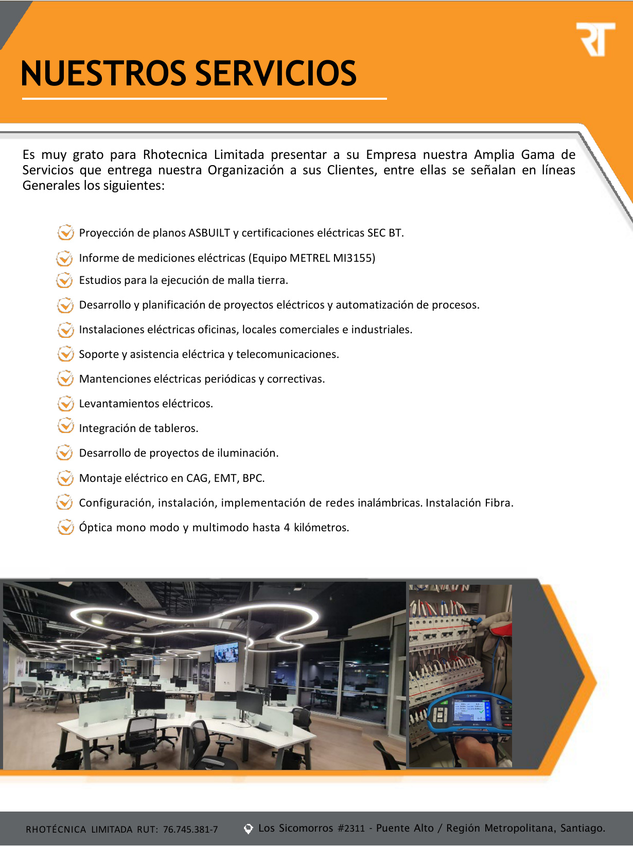Servicios eléctricos y telecomunicaciones